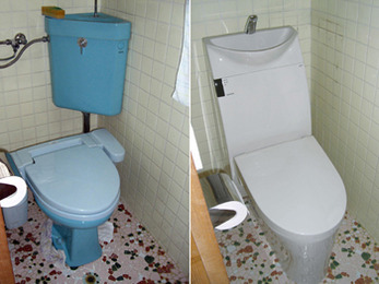 漏水をきっかけに新型便器に交換。