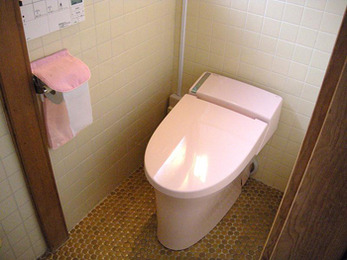 タンクレス型の節水タイプの便器に。