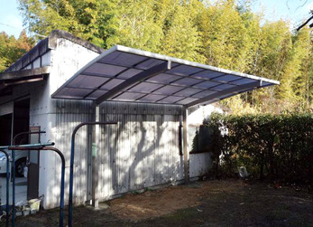 雨風から守る屋根カーポート設置。