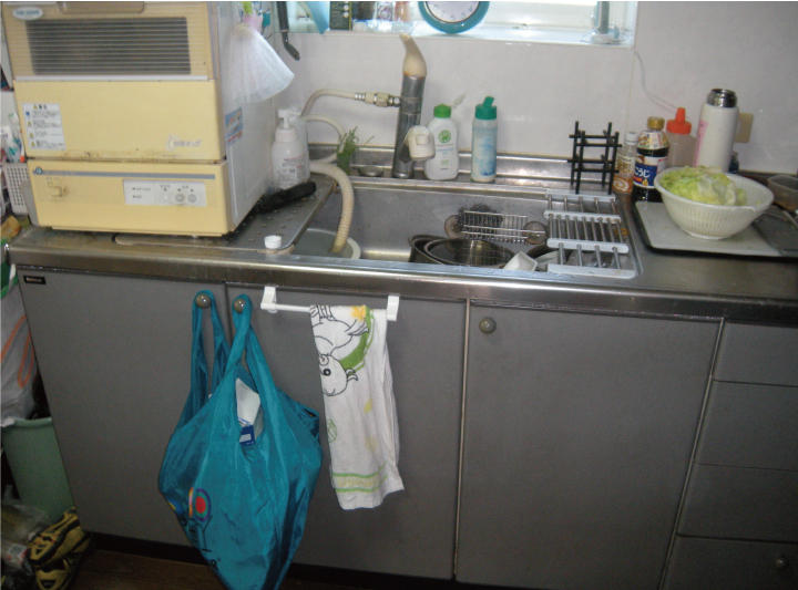 岩国市のキッチン施工例。サン・リフォーム。